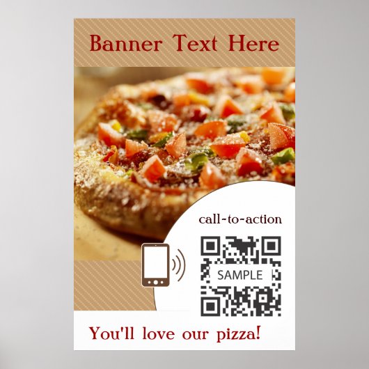 Poster Template Pizza ポスター (正面)