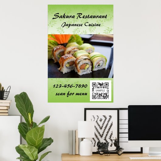 Poster Template Sushi ポスター (ホームオフィス)