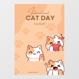 poster to celebrate international cat day ウィンドウサイン