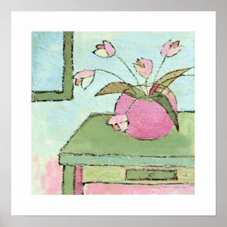 poster tulips on table ポスター