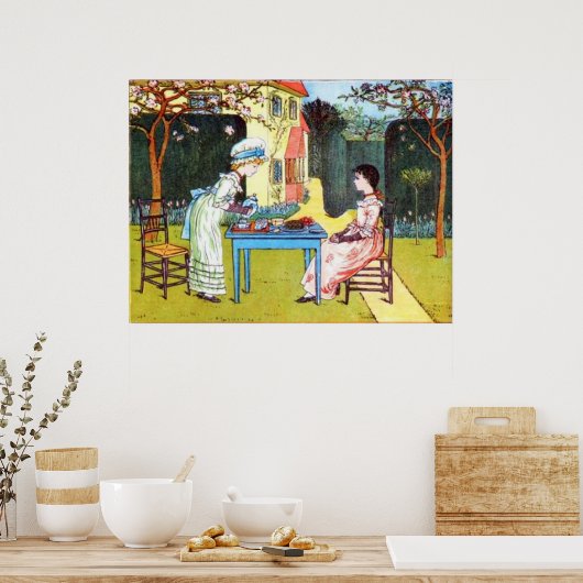 Poster: Two Victorian Girls Having Tea ポスター (キッチン)