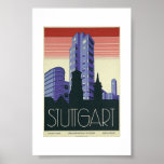 Poster - Verkehrsverein Stuttgart ポスター<br><div class="desc">Art Deco Verkehrsverein Stuttgart Germany (Stuttgart Transport Association) Advertising Poster.</div>