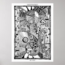 Póster Vintage Dibujos Blanco y Negro