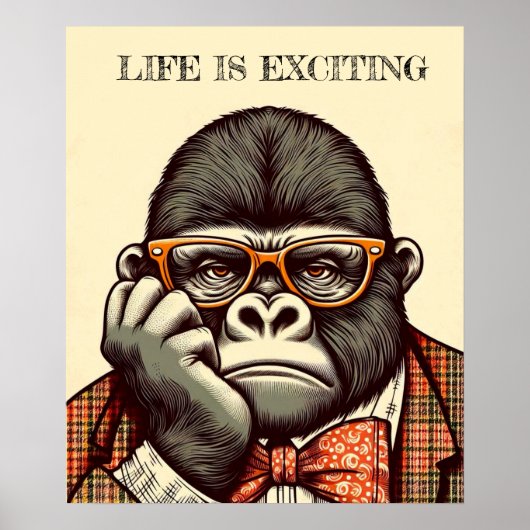 Poster vintage “Gorille - Life is exciting“ ポスター (正面)