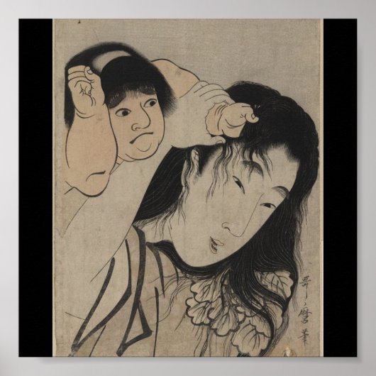 Poster-Vintage Japanese Art-Utamaro Kitagawa 4 ポスター (正面)