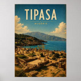 Poster vintage Les ruines romaines de Tipasa ポスター