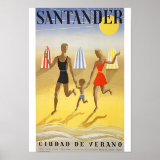 Poster Vintage: "Santander, Ciudad de Verano" ポスター