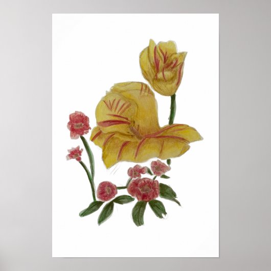 Poster Watercolour Flower Design ポスター (正面)