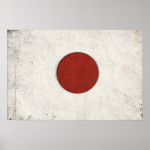 Poster with Dirty Vintage Flag from Japan ポスター