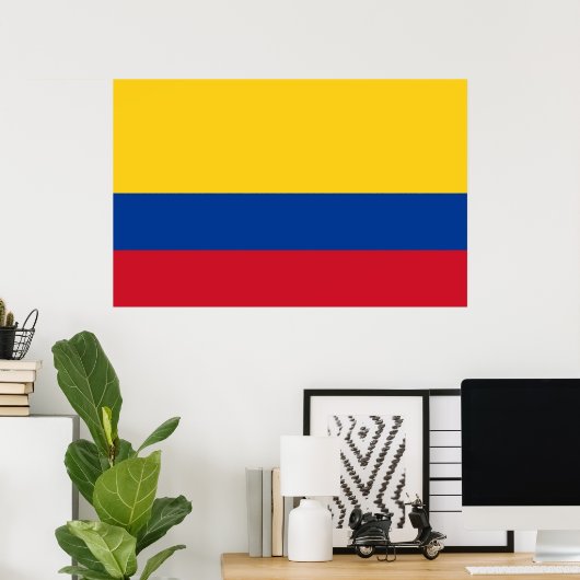 Poster with Flag of Colombia ポスター (ホームオフィス)