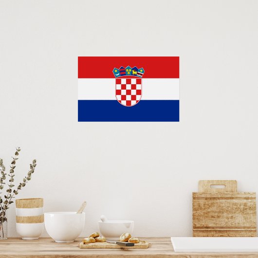 Poster with Flag of Croatia ポスター (キッチン)