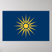 Poster with Flag of Macedonia, Greece ポスター (正面)
