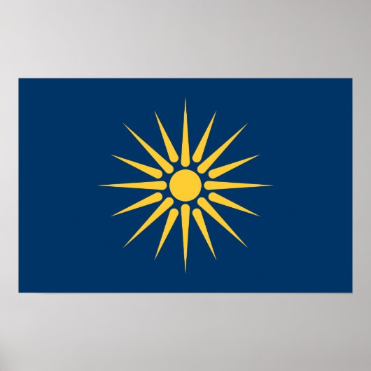 Poster with Flag of Macedonia, Greece ポスター (正面)