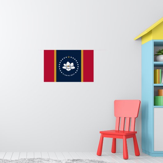 Poster with Flag of Mississippi State, USA ポスター (子ども部屋1)