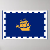 Poster with Flag of Quebec City, Canada ポスター (正面)