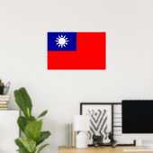 Poster with Flag of Taiwan ポスター (ホームオフィス)