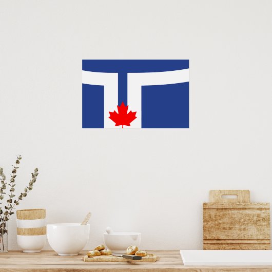 Poster with Flag of Toronto, Canada ポスター (キッチン)