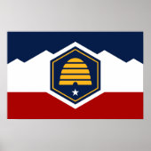 Poster with Flag of Utah, USA ポスター (正面)