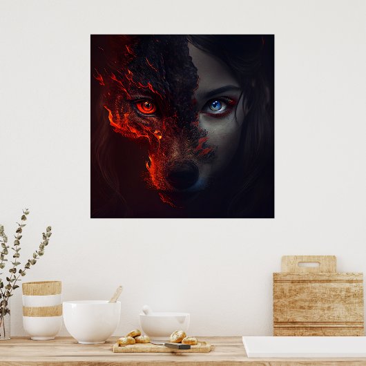 Poster Wolf Fire ポスター (キッチン)