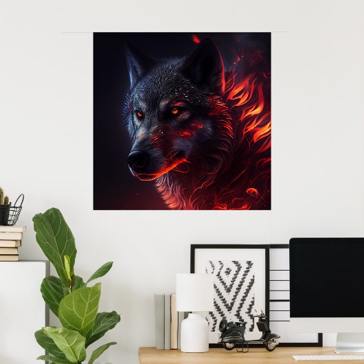 Poster Wolf Fire ポスター (ホームオフィス)
