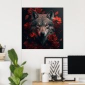 Poster Wolf Fleur ポスター (ホームオフィス)