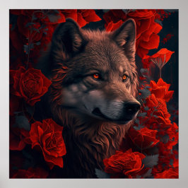 Poster Wolf Fleur ポスター