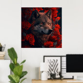 Poster Wolf Fleur ポスター (ホームオフィス)