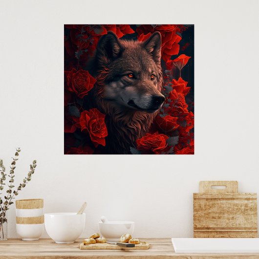 Poster Wolf Fleur ポスター (キッチン)