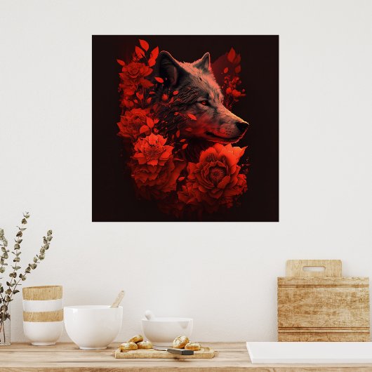 Poster Wolf Fleur ポスター (キッチン)