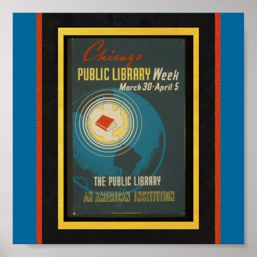 Poster-WPA Chicago-Public Library Week ポスター (正面)