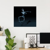 POSTER - X-RAY SKELETON JOY LEAP BLK BLUE ポスター (ホームオフィス)