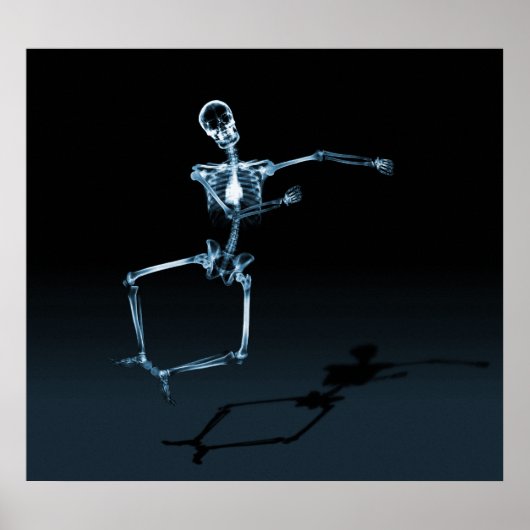 POSTER - X-RAY SKELETON JOY LEAP BLK BLUE ポスター (正面)