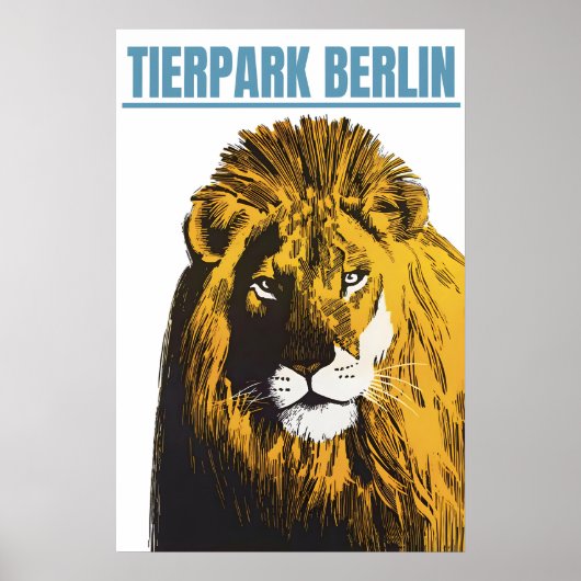 Poster Zoo Berlin (lion) Tiergarten ポスター (正面)