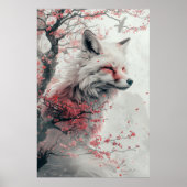 PosterKitsune Spirit – Japanese Fox in Blossom For ポスター (正面)