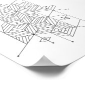 Posters Black and White Geometric Pattern ポスター (角)