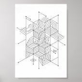 Posters Black and White Geometric Pattern ポスター (正面)
