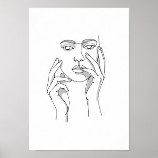 Posters Black and White Minimalist Line ポスター
