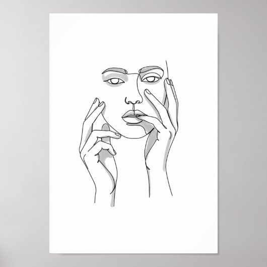 Posters Black and White Minimalist Line ポスター (正面)