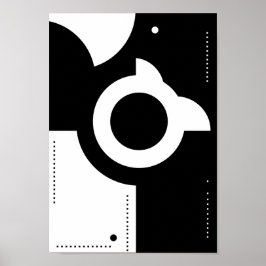 Posters Black and White Modern Abstract ポスター
