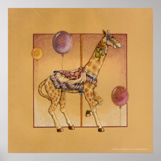 Posters, Prints - Carousel Giraffe ポスター (正面)