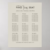 Posters Seating plan 9 tables Bridal Shower ポスター (正面)