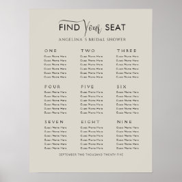 Posters Seating plan 9 tables Bridal Shower ポスター