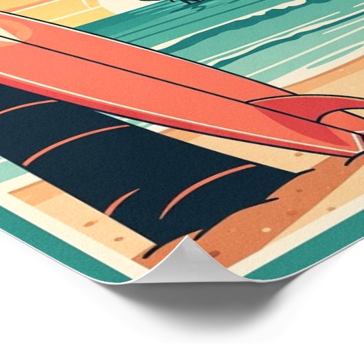 Posters Vintage Beach Surf Print ポスター (角)