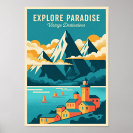 Posters Vintage Colorful Travel Print ポスター