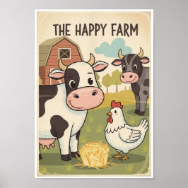 Posters Vintage Farm Animal Print ポスター