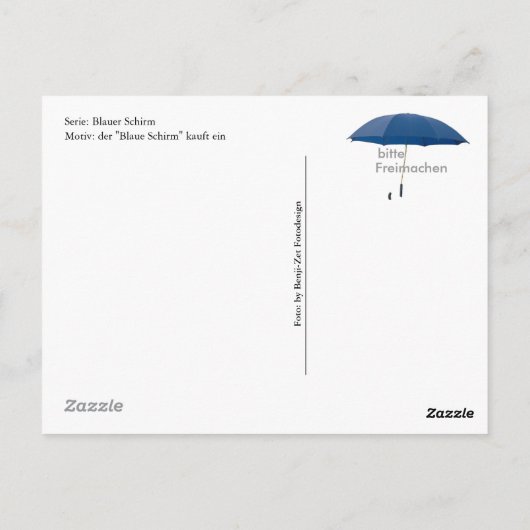 Postkarte - der "Blaue Schirm" kaft ein ポストカード (裏面)