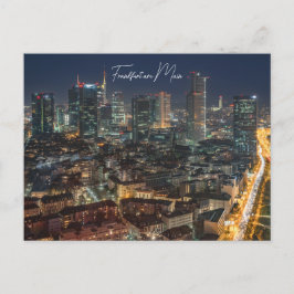 Postkarte, die Skyline Frankfurt bei Nacht  ポストカード