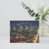 Postkarte, die Skyline Frankfurt bei Nacht ポストカード (スタンド正面)