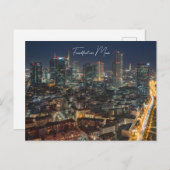 Postkarte, die Skyline Frankfurt bei Nacht ポストカード (正面/裏面)