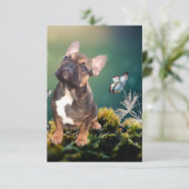 Postkarte französische  Bulldogge  セーブザデート (スタンド正面)